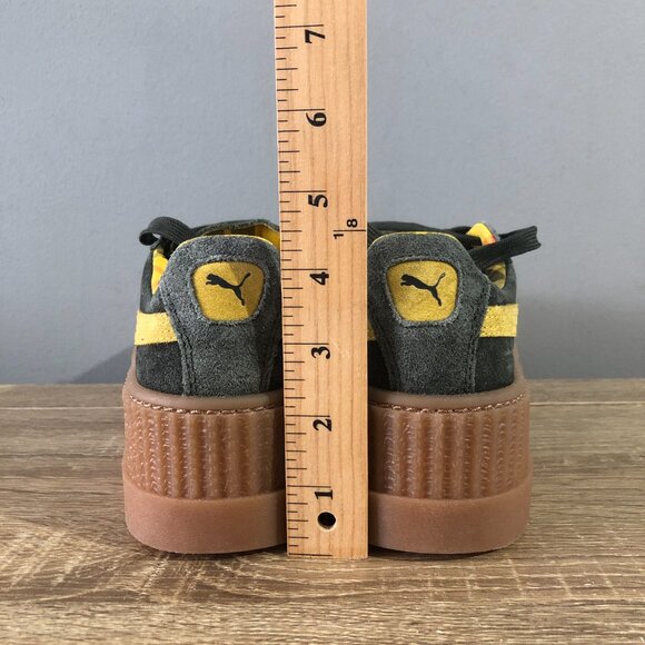 NWOB Puma x Rihanna Fenty Womens 7.5 Green Suede Leather Cleated Creeper Lace-Up - Picture 7 of 11